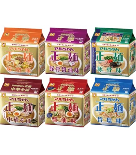 Amazon.co.jp: インスタントラーメン 6種30食 詰め合わせセット : 食品